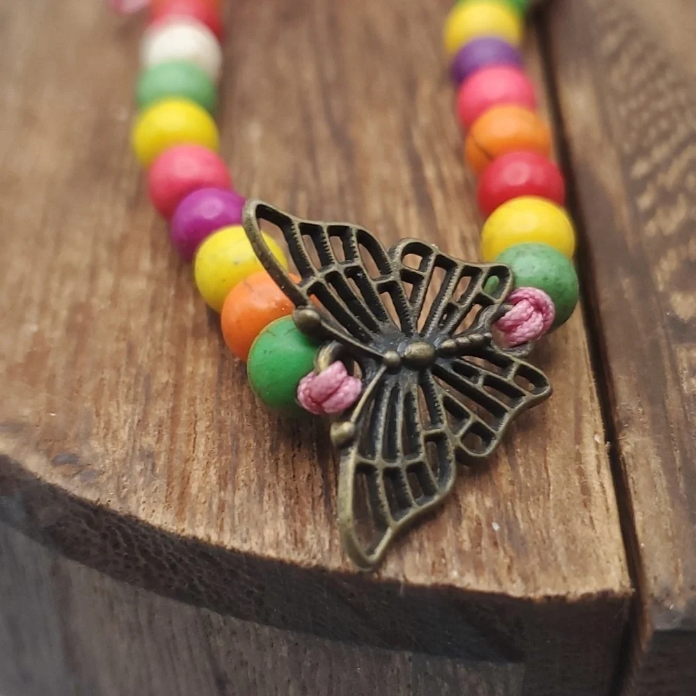 B2135 copper Indian‎ summer colorful bracelet butterfly 🦋 - Picture 2 of 4